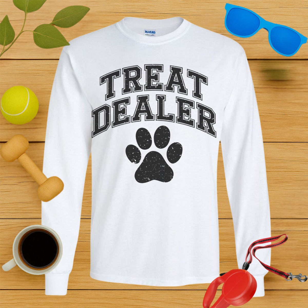 Treat Dealer Paw Print Long Sleeve Shirt