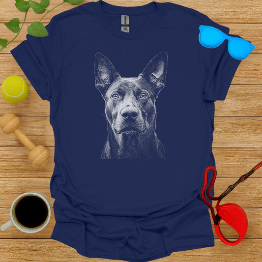 Navy T-shirt with Bold Dog Graphic Print Design