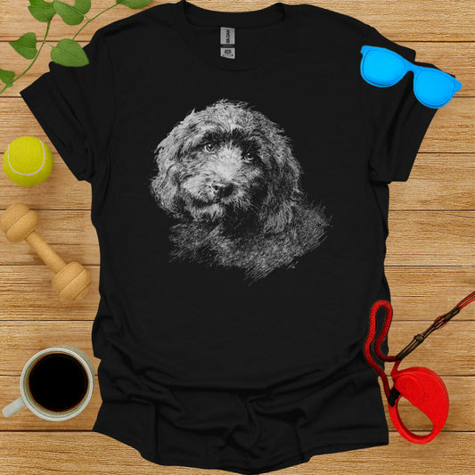 Sketch Style Labradoodle Print T-shirt