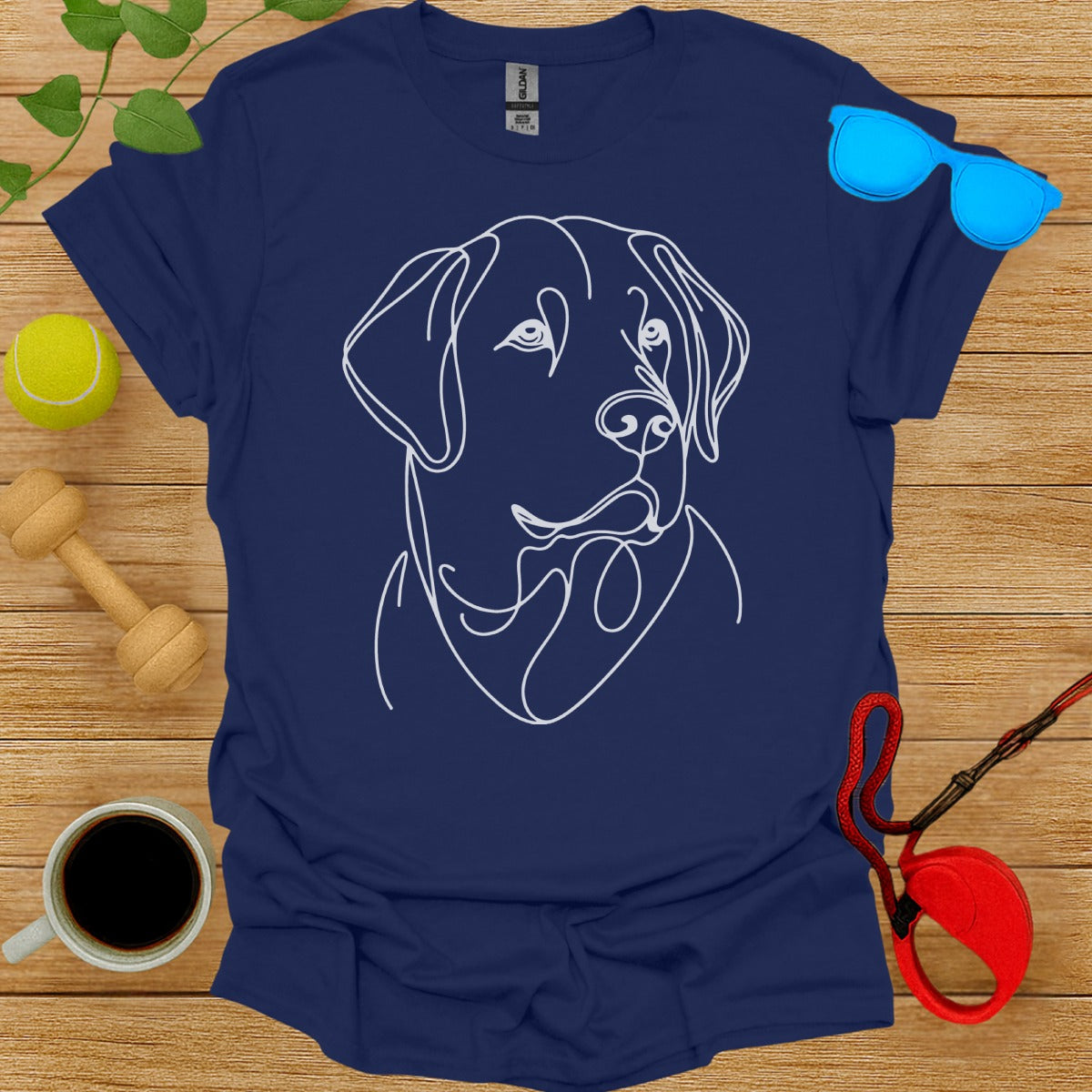 Artistic Dog Line Drawing T-Shirt Design Top