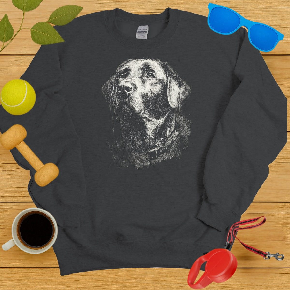 Artistic Dog Graphic Charcoal Sweatshirt Product
