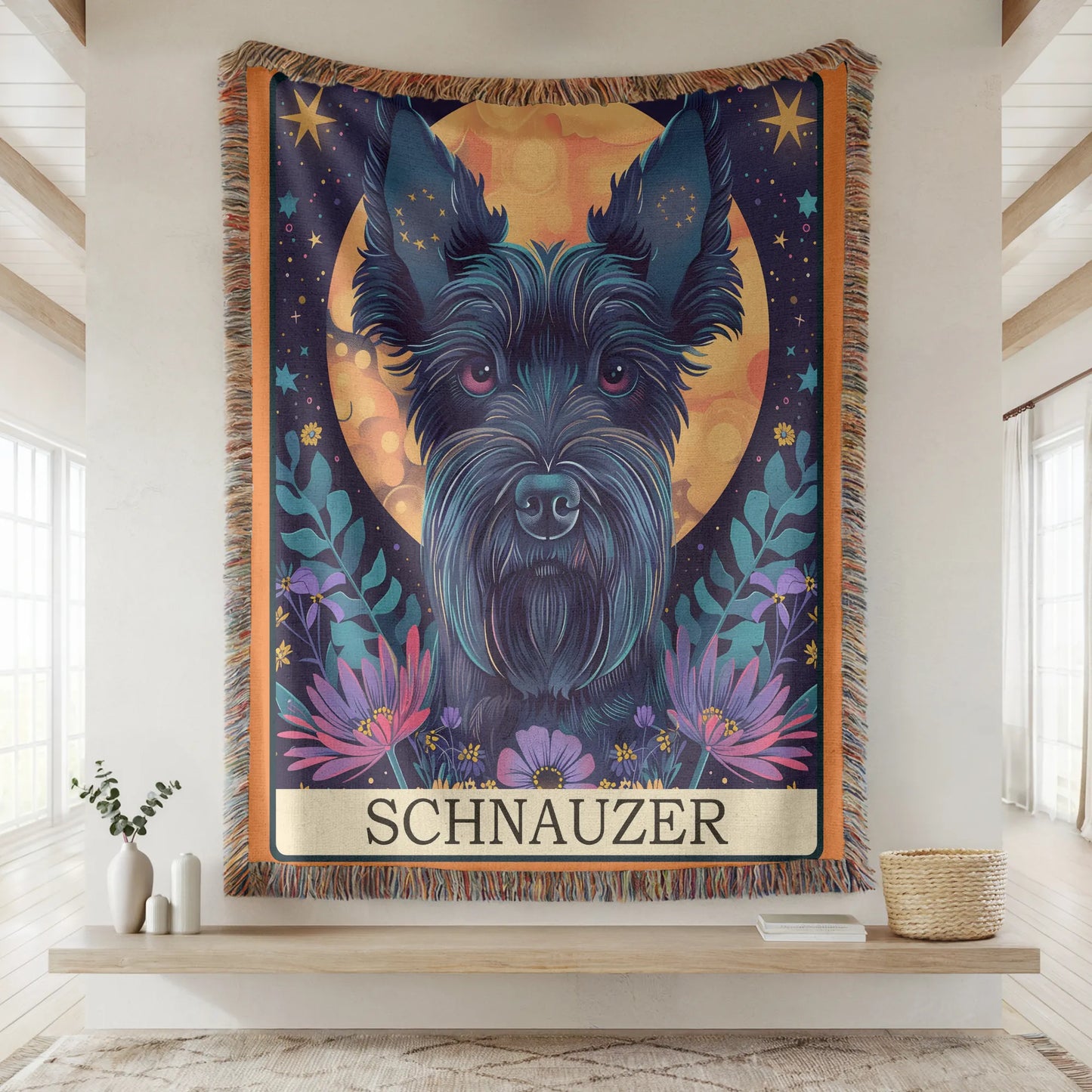 Schnauzer Tarot Woven Blanket-Critter Lane