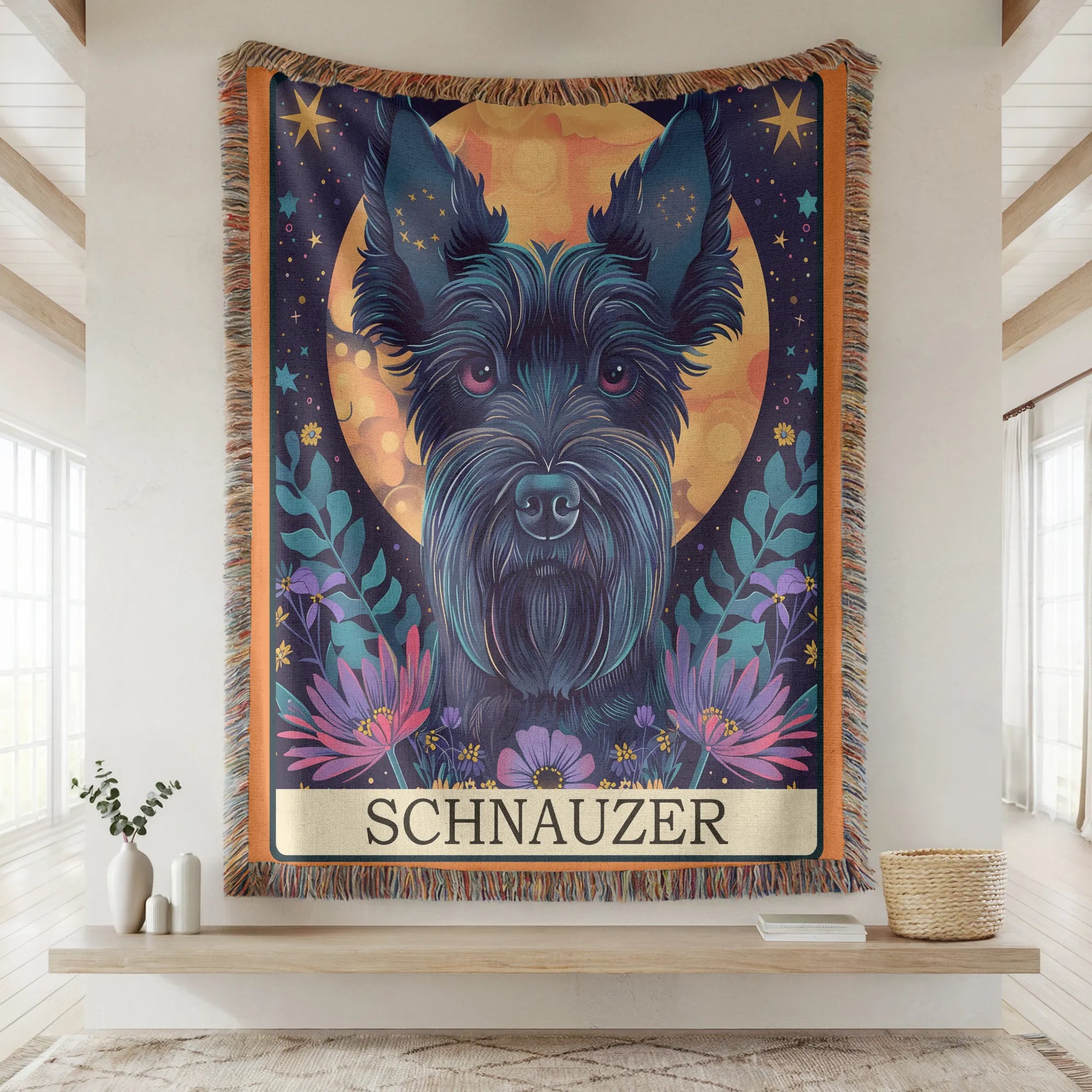 Schnauzer Tarot Woven Blanket-Critter Lane