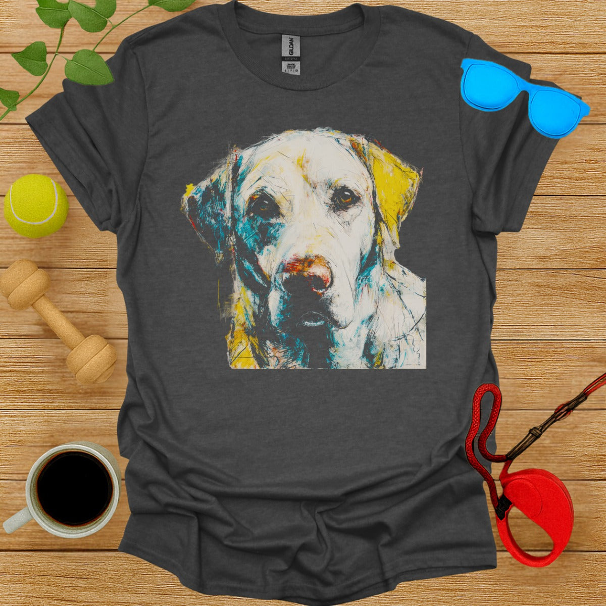 Artistic Dog Design Graphic T-Shirt for Casual Wear