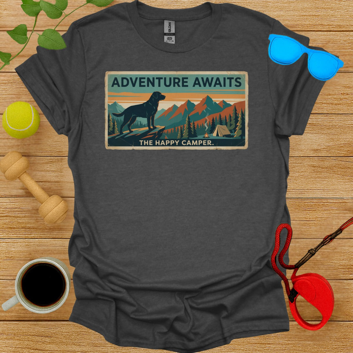 Happy Camper Badge Tee-Critter Lane