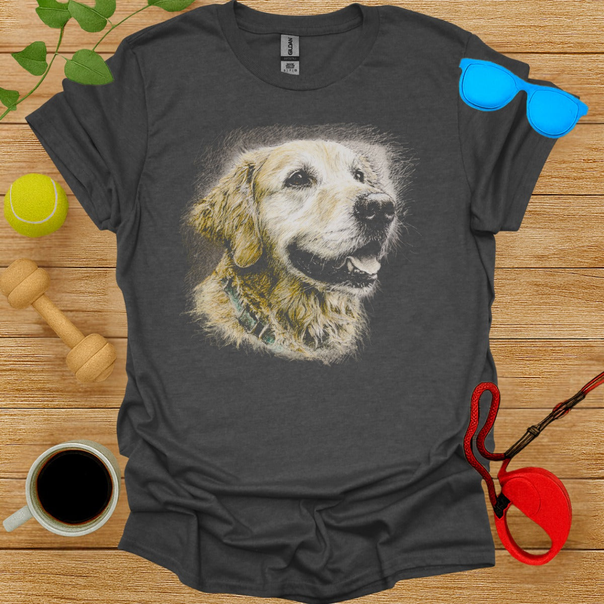 Golden Retriever Dog Lover Art Graphic T-Shirt