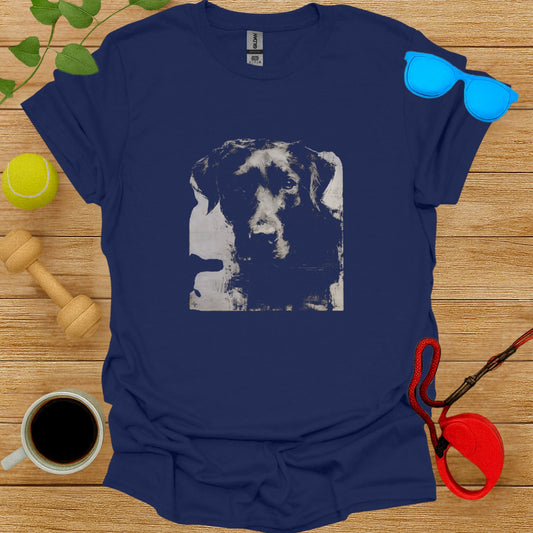 Artistic Dog Portrait Dark Blue Graphic T-Shirt