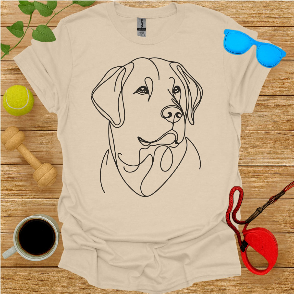 Long Haired Dog Line Art Graphic Tee product