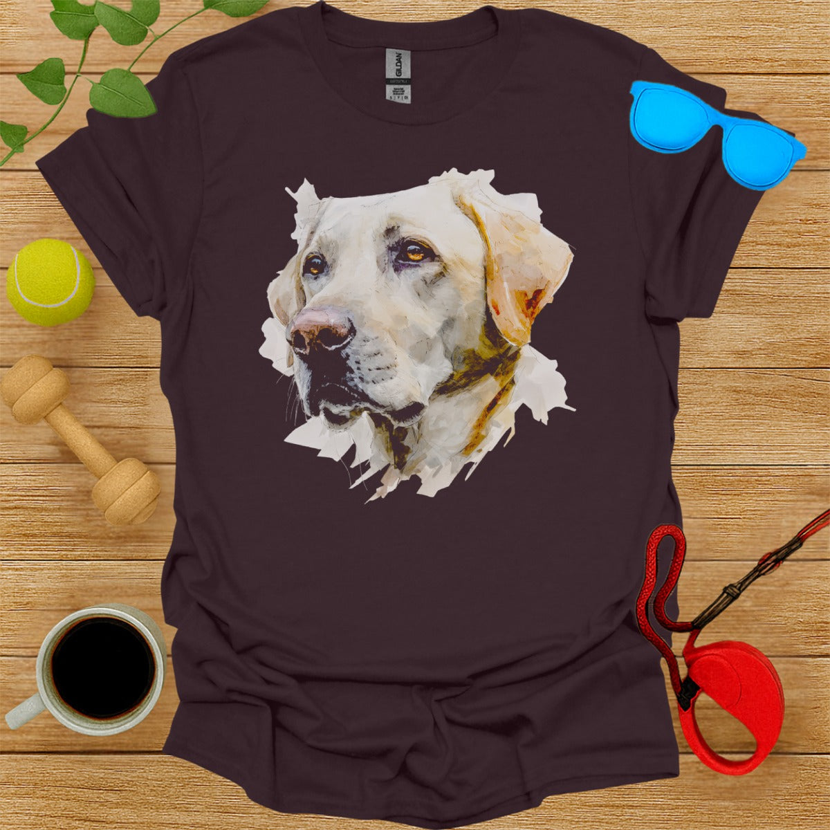 Realistic Labrador Dog Art Print on Shirt