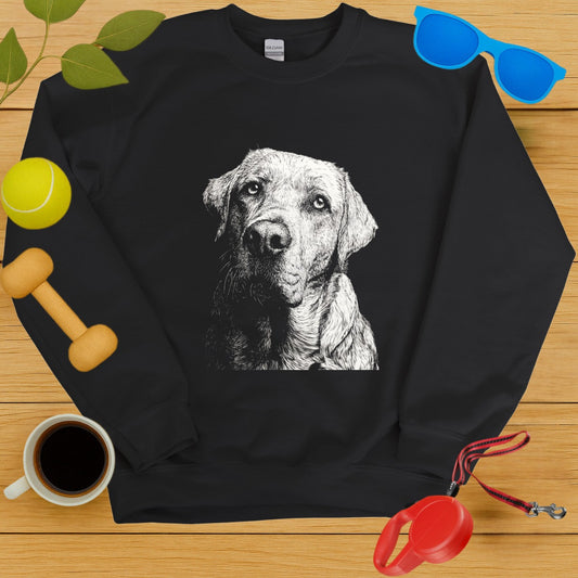 Black Sweatshirt with Dog Art for Canine Lovers