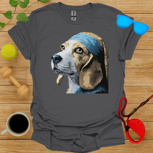 Artistic Dog with Blue Headscarf Graphic Tee