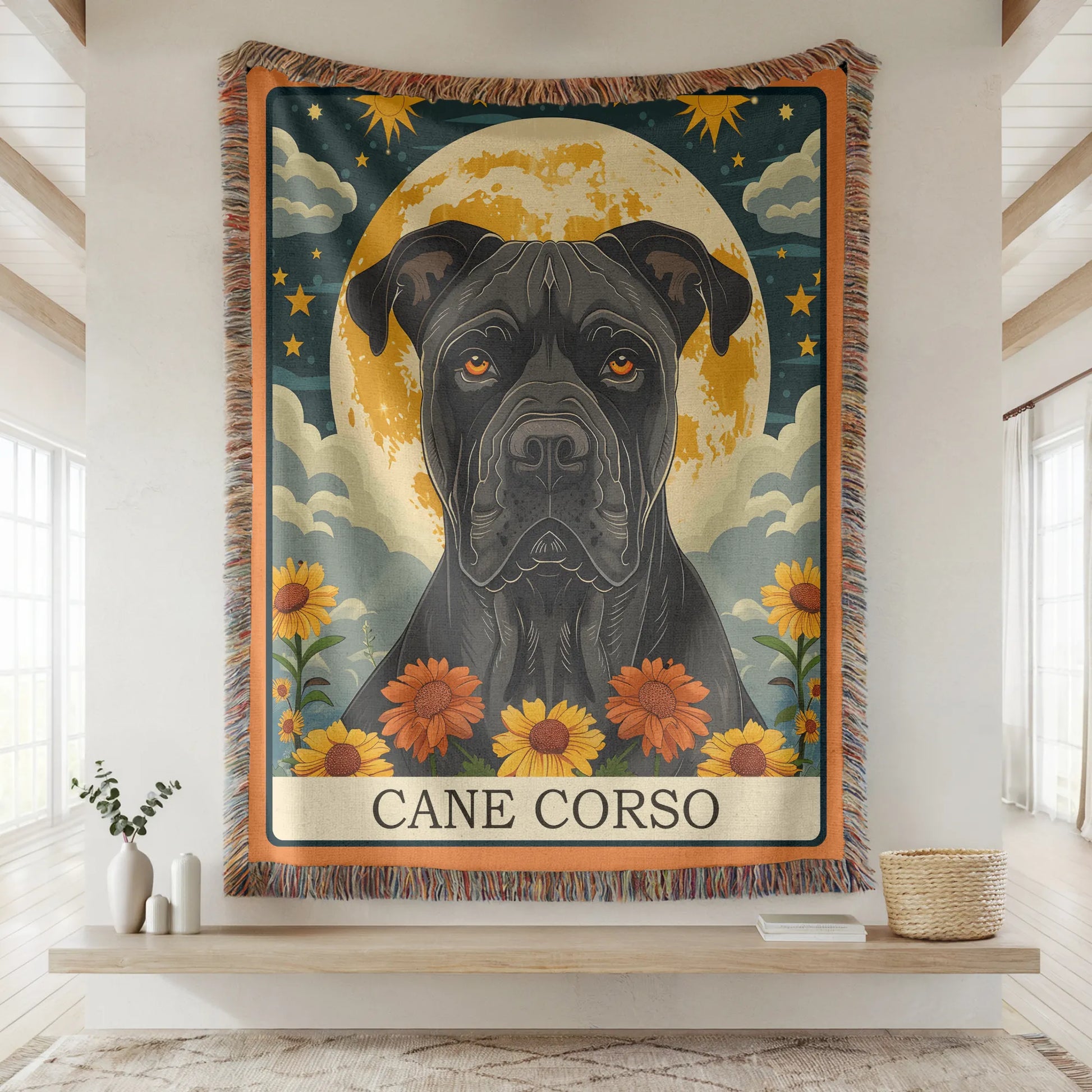 Cane Corso Tarot Card Woven Blanket-Critter Lane