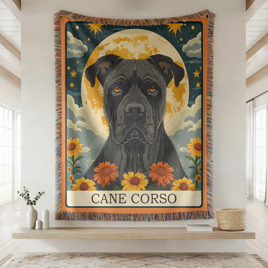 Cane Corso Tarot Card Woven Blanket-Critter Lane