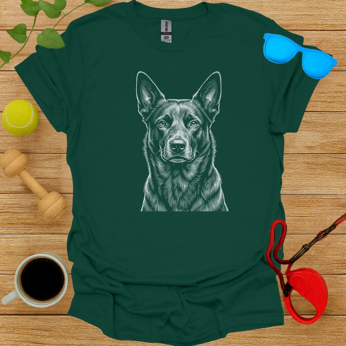 German Shepherd Dog Detailed Sketch T-Shirt