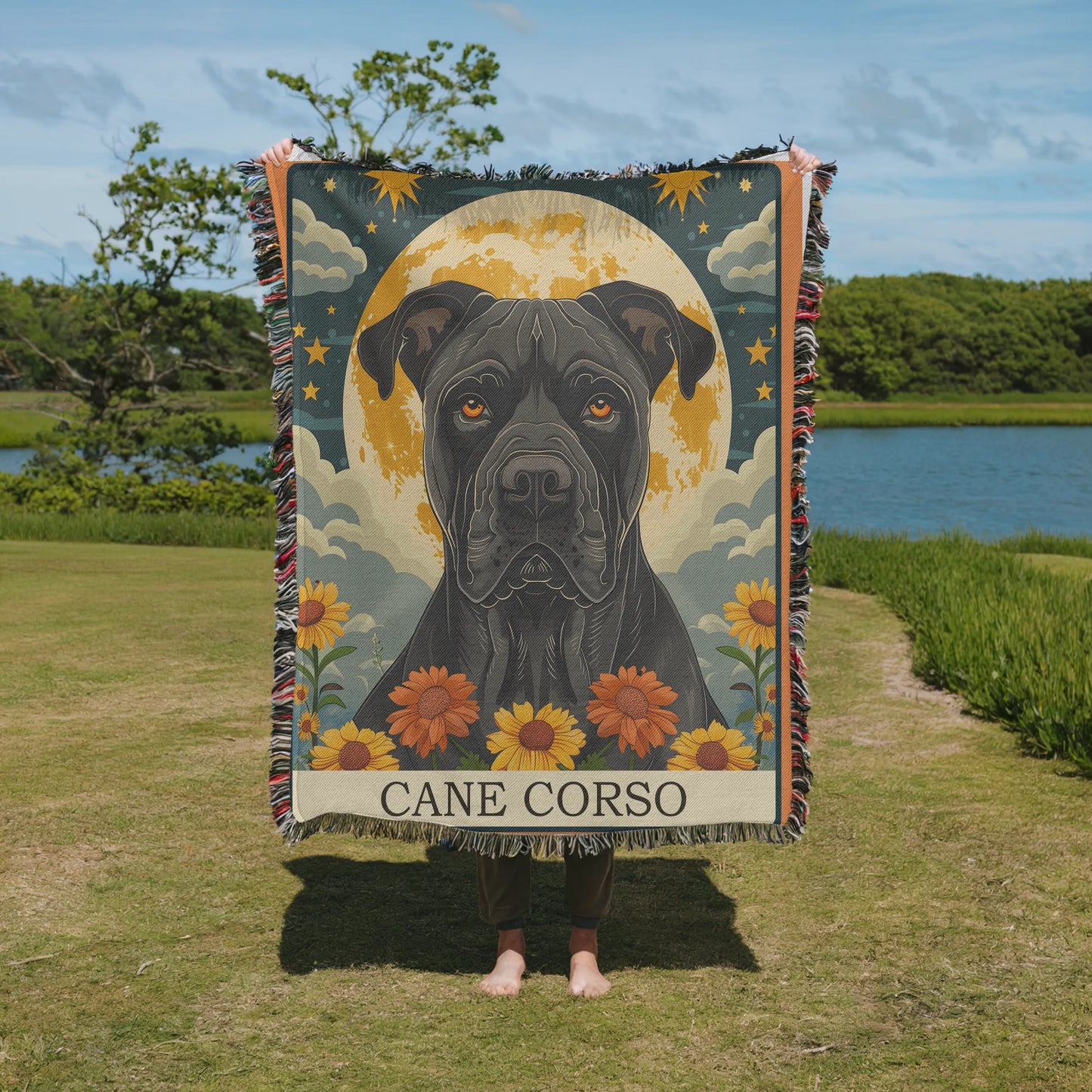 Cane Corso Tarot Card Woven Blanket-Critter Lane