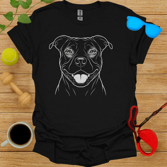 Happy Dog Black Graphic T-Shirt for Animal Lovers