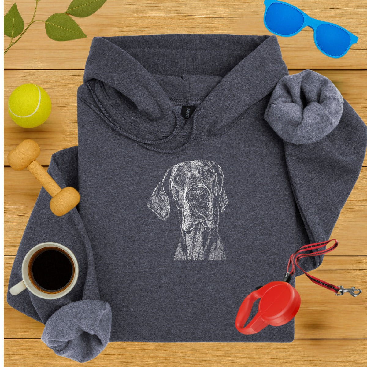 Hoodie Featuring an Artistic Dog Portrait Design for You