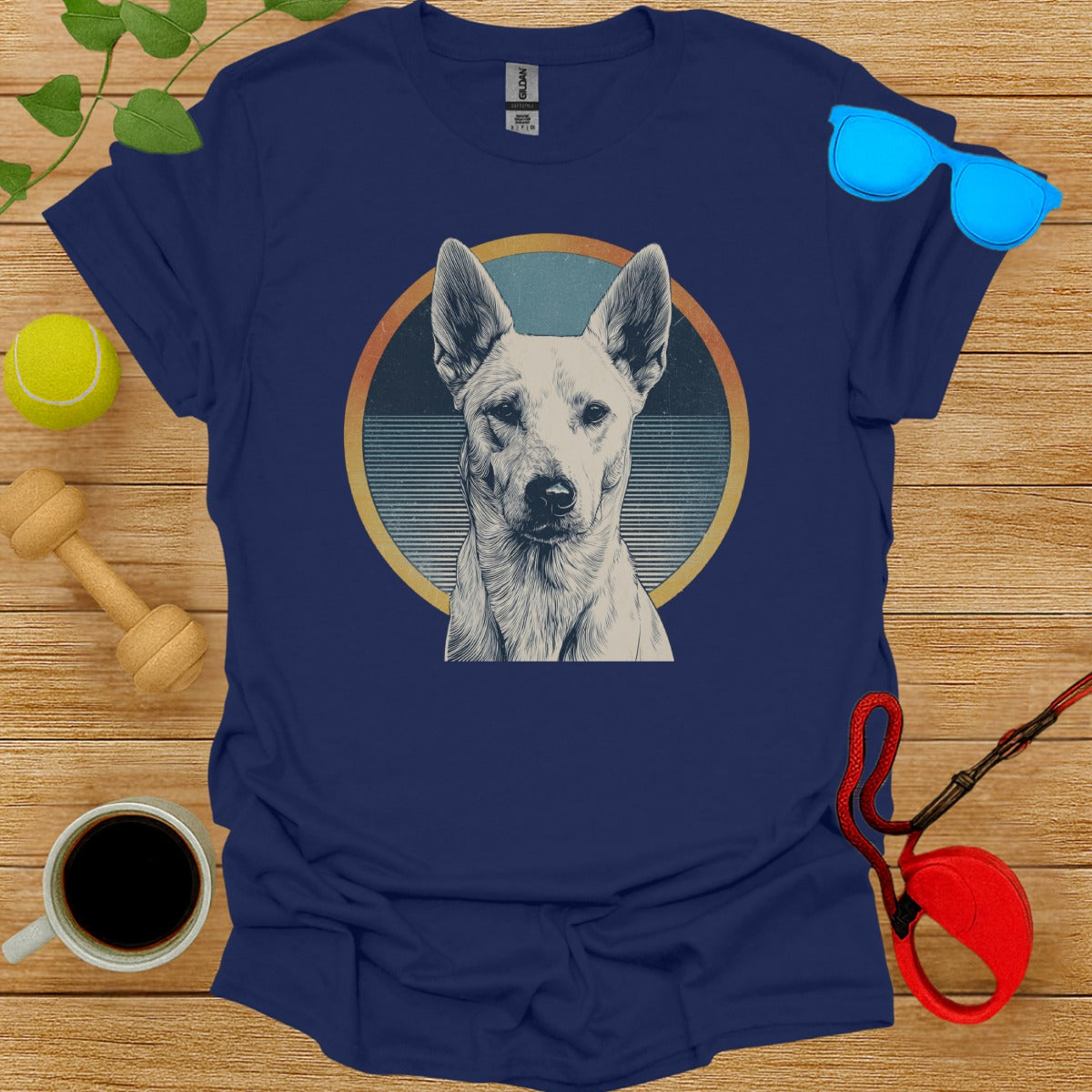 Stylish Retro Dog Graphic Design Unisex T-Shirt