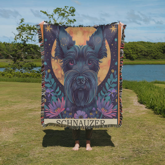 Schnauzer Tarot Woven Blanket-Critter Lane