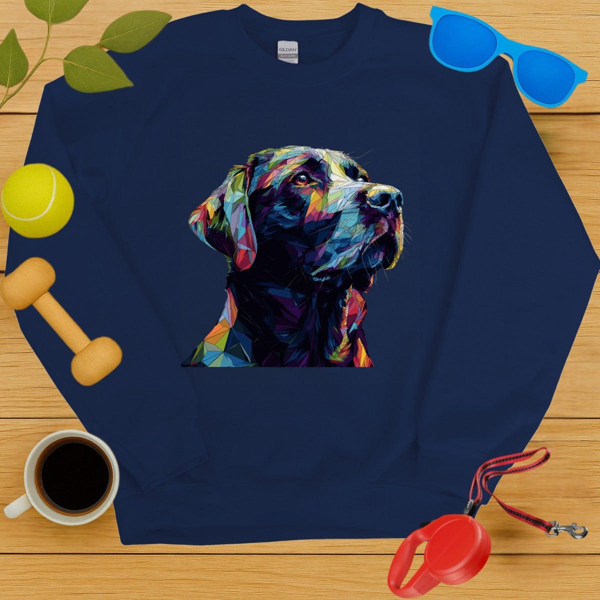Colorful Geometric Dog Design Sweatshirt