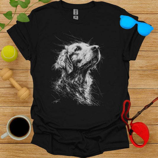 Artistic Dog Design Black T-Shirt for Pet Lovers Product