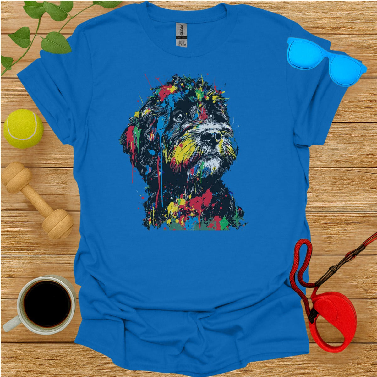 Colorful Dog Art Printed T-Shirt
