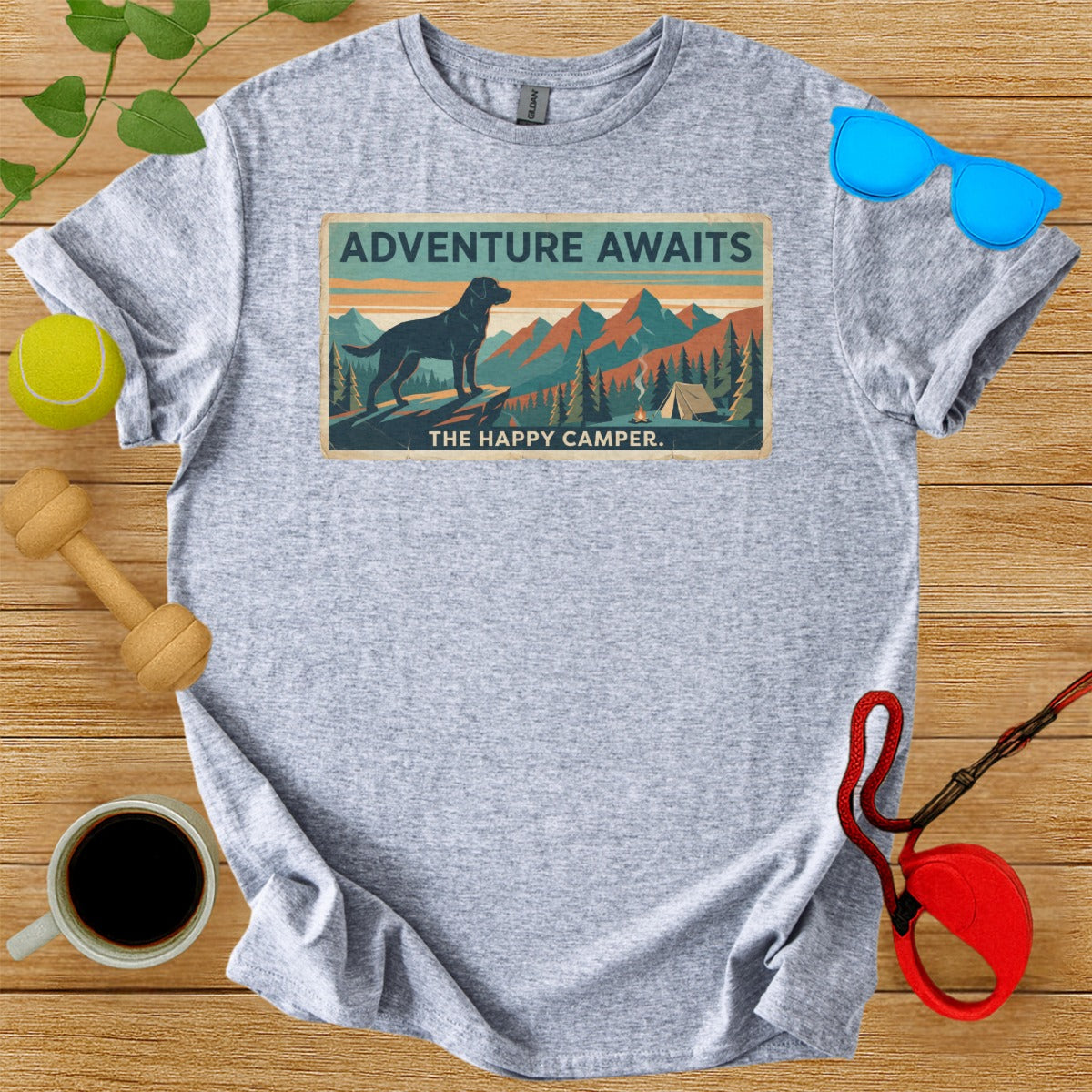 Happy Camper Badge Tee-Critter Lane