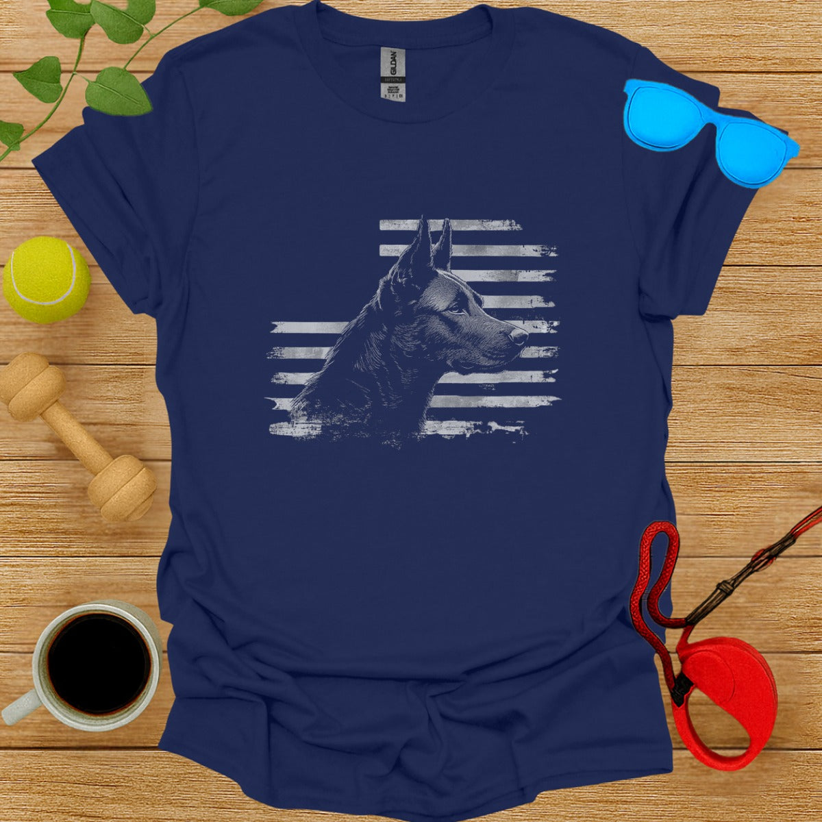 Patriotic German Shepherd Graphic Tee Shirt