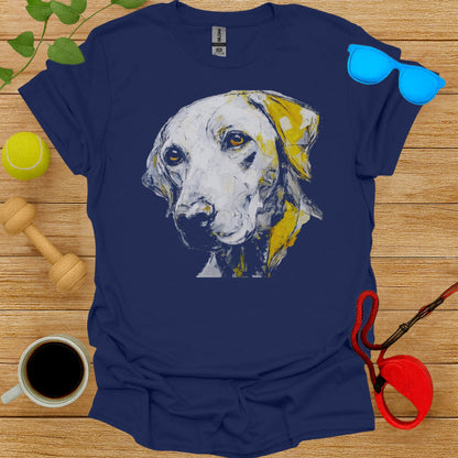 Stylized Lab Dog Art Graphic Print T-Shirt