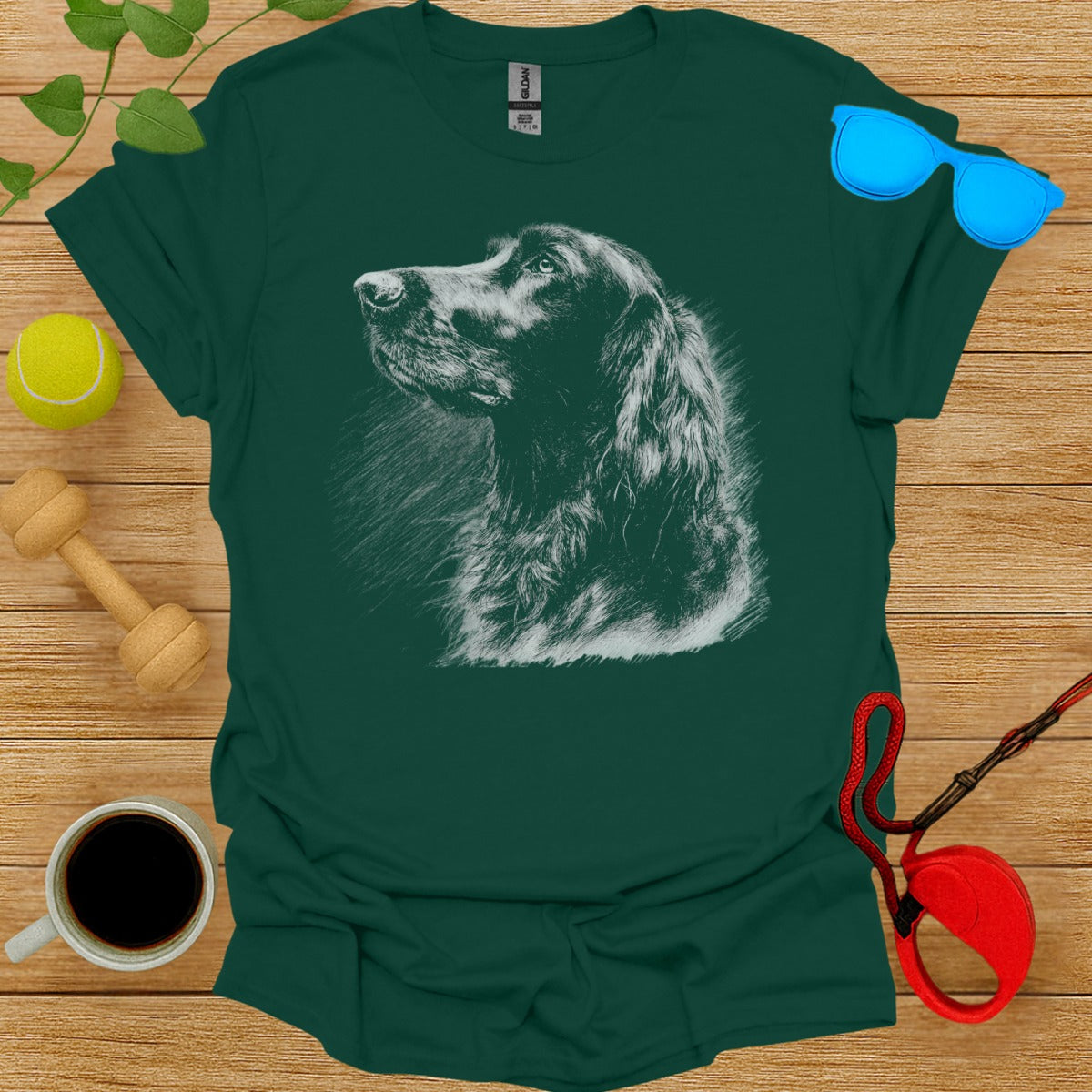 Graphic T-shirt with Portrait of a Dog Design
