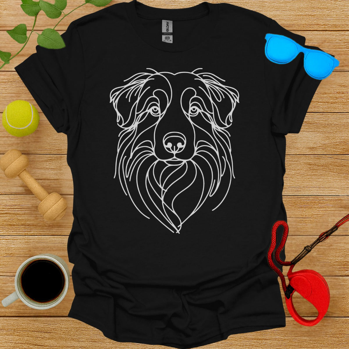 Unique Artistic Dog Face Design Casual T-Shirt
