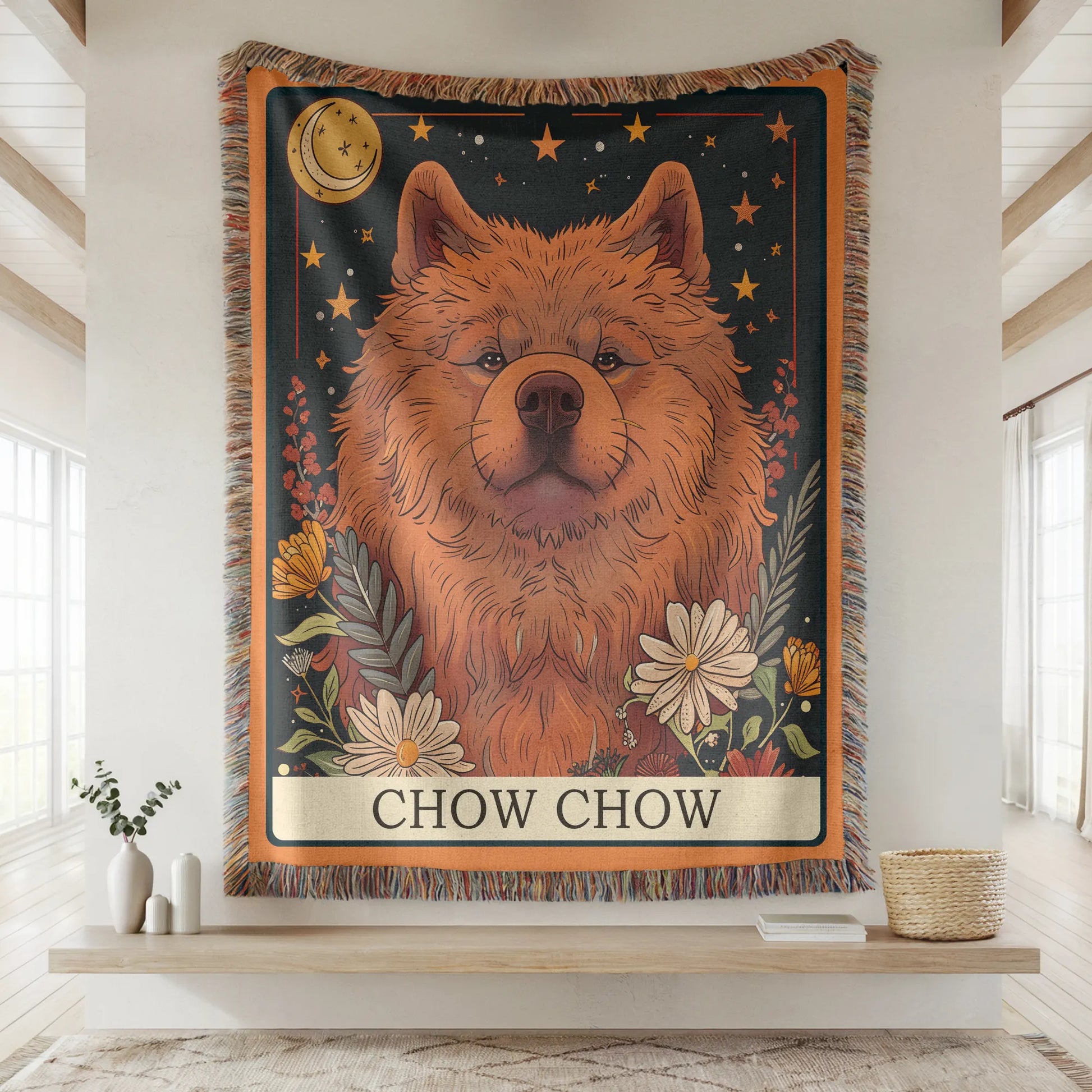 Chow Chow Tarot Woven Blanket-Critter Lane