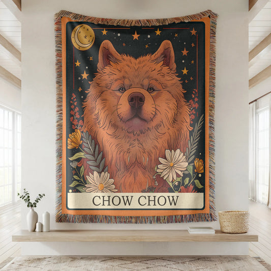 Chow Chow Tarot Woven Blanket-Critter Lane