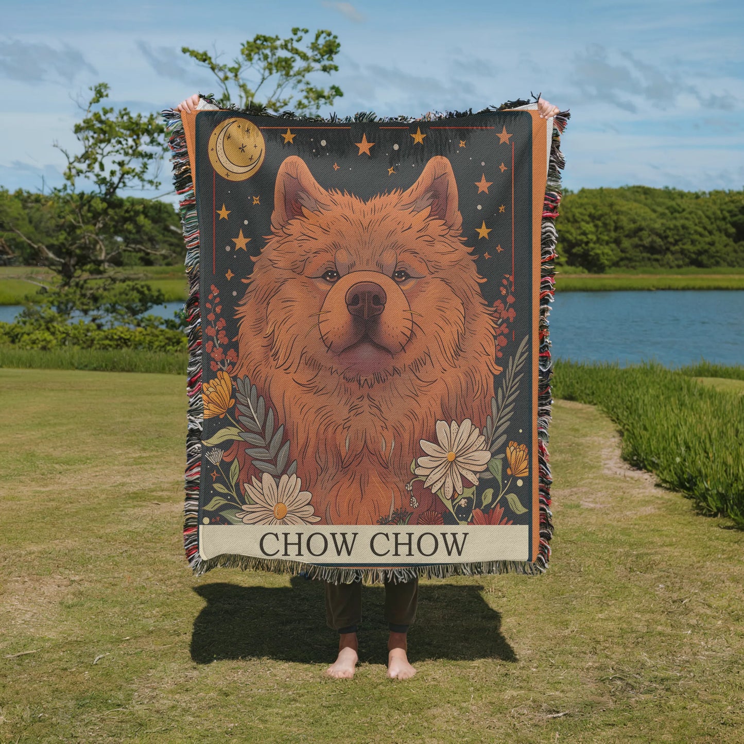 Chow Chow Tarot Woven Blanket-Critter Lane