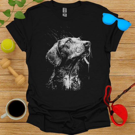 Artistic Black and White Dog Design T-Shirt Product