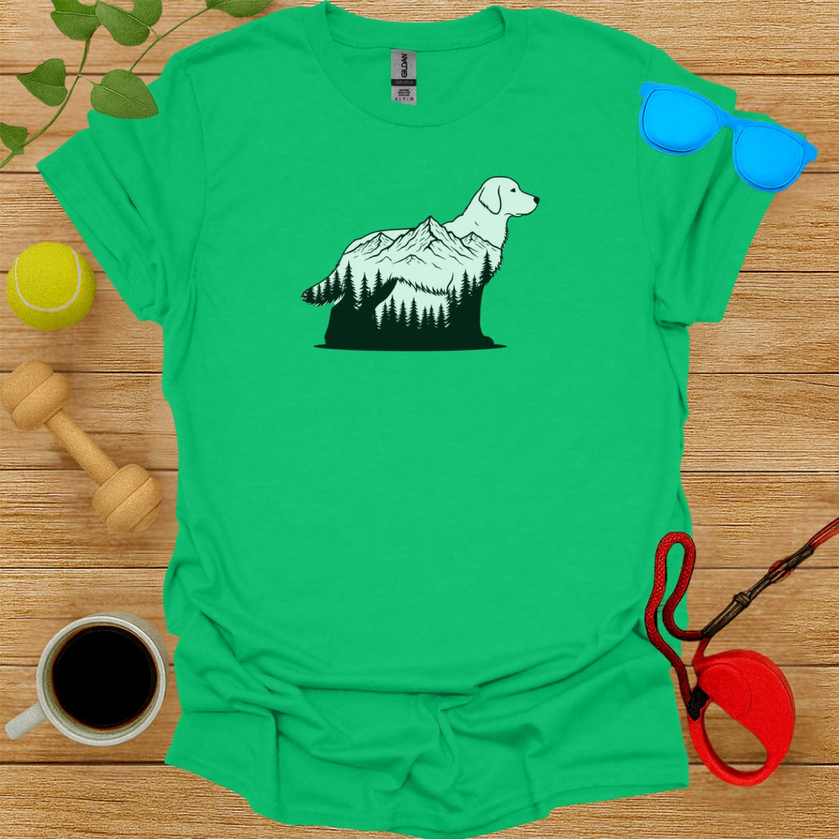 Scenic Mountain Dog Graphic Print T-Shirt