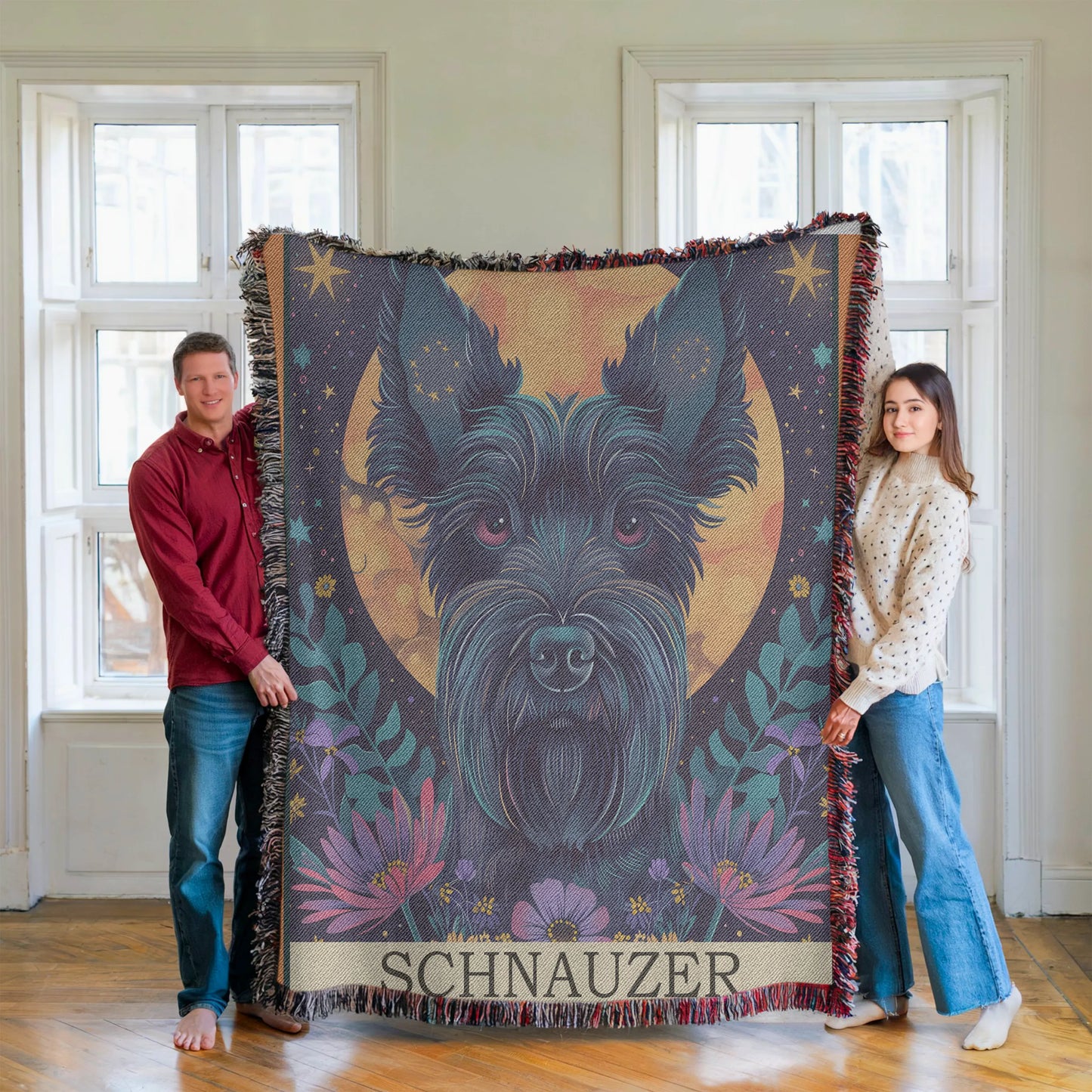 Schnauzer Tarot Woven Blanket-Critter Lane