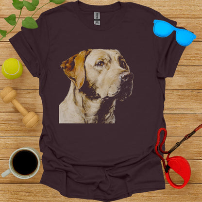 Hand-Painted Realistic Dog Portrait Artwork T-Shirt