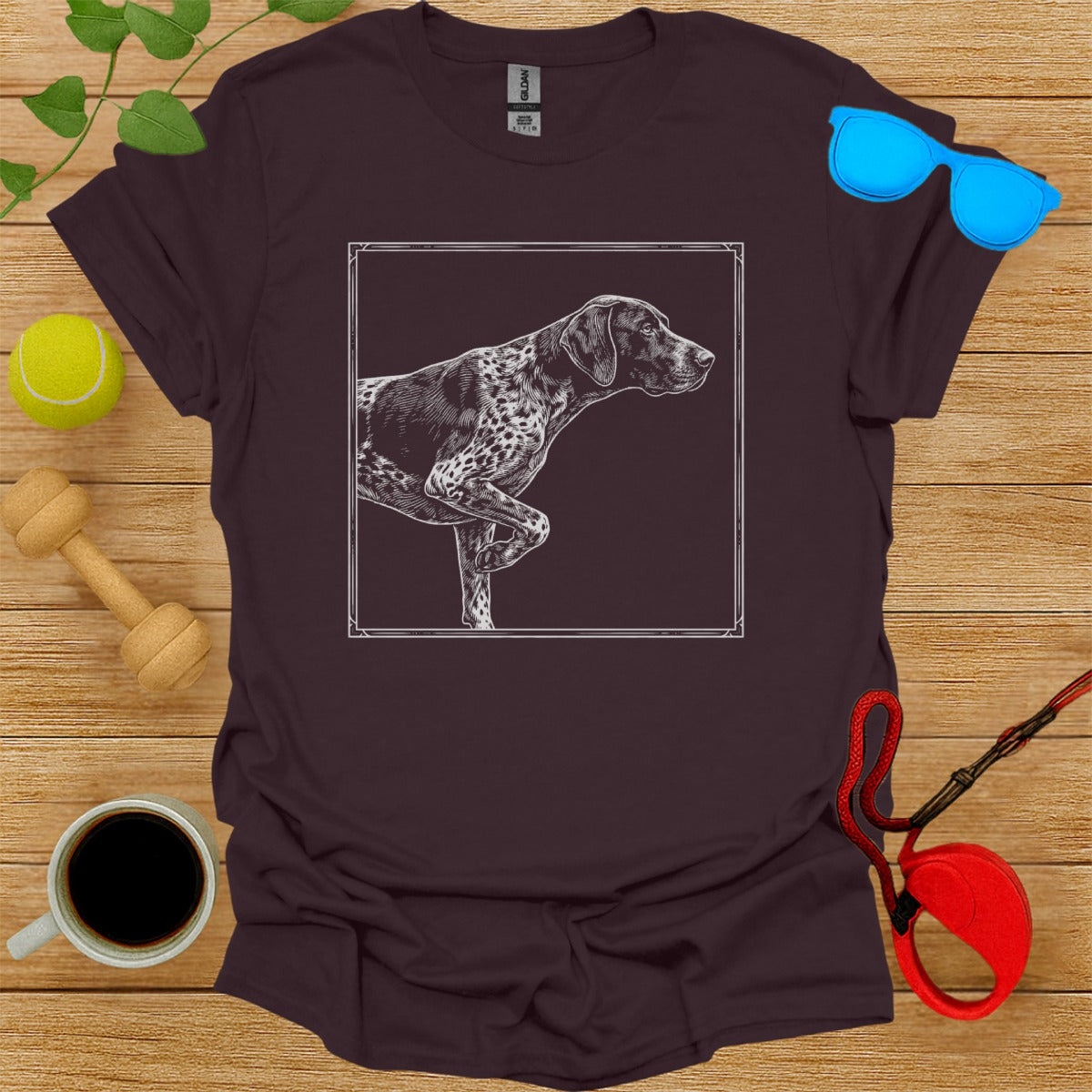 Stylish Graphic Tee with Artistic Dog Print Design