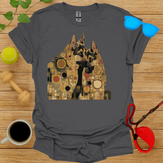 Abstract Geometric German Shepherd Design T-Shirt