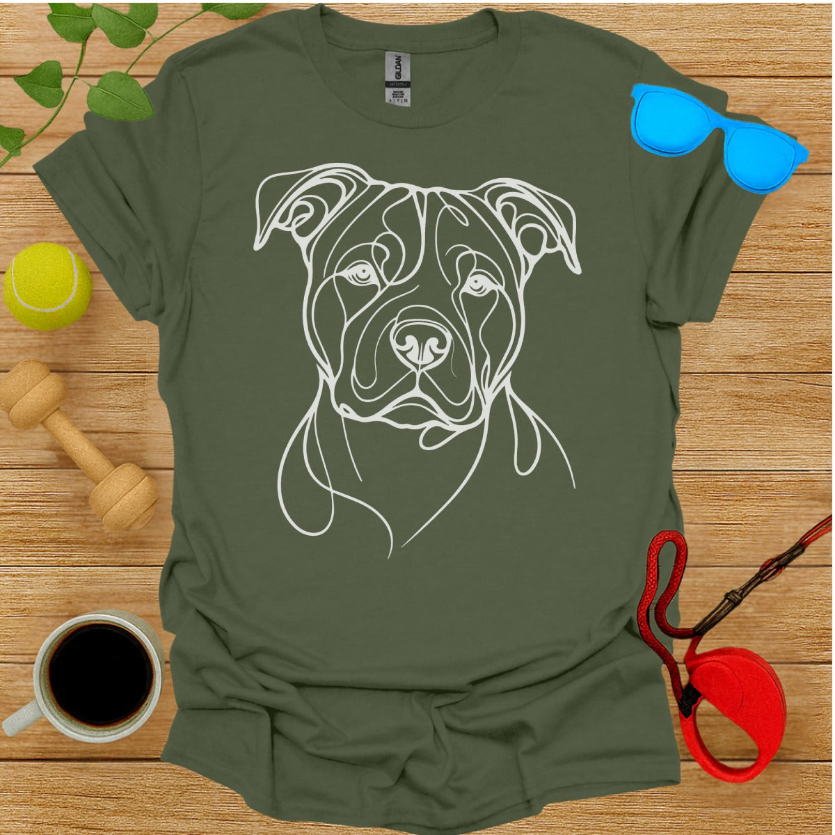 Artistic Dog Outline Graphic Tee Ideal for Pet Lovers