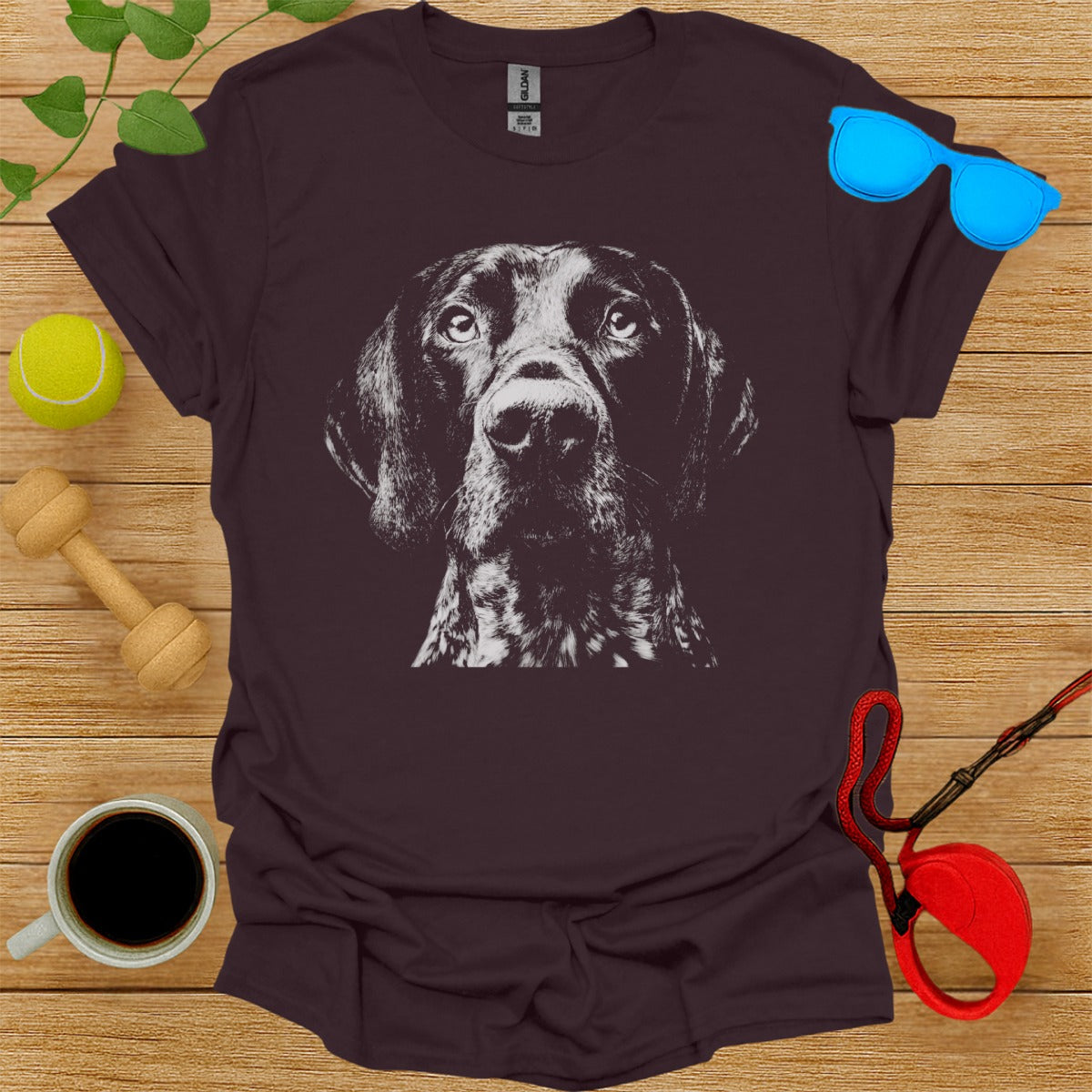 Graphic T-Shirt Featuring a Detailed Dog Portrait