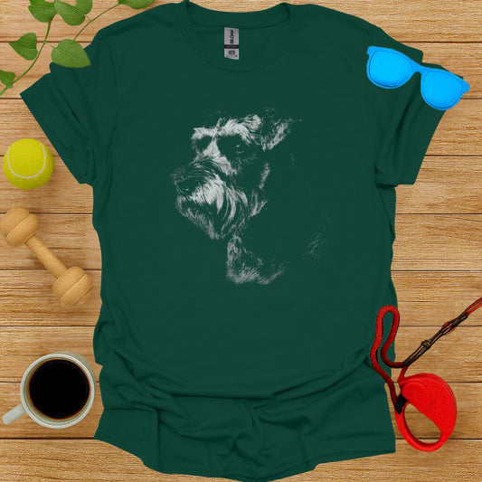Schnauzer Dog Print Green Shirt
