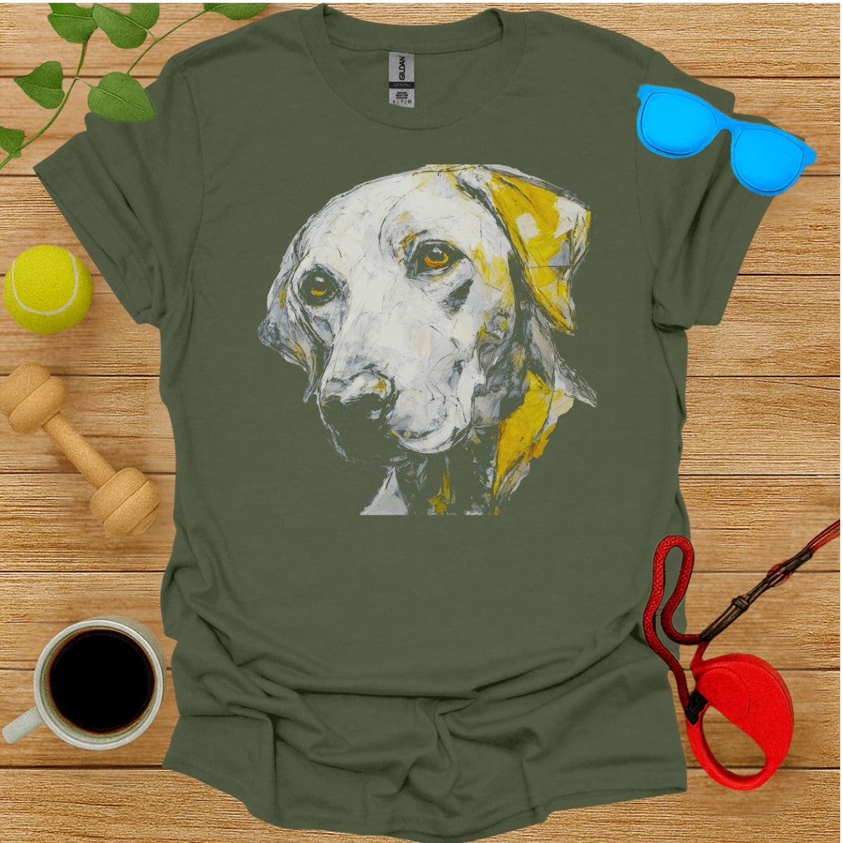 Graphic T-shirt with Dog Design Casual Wear