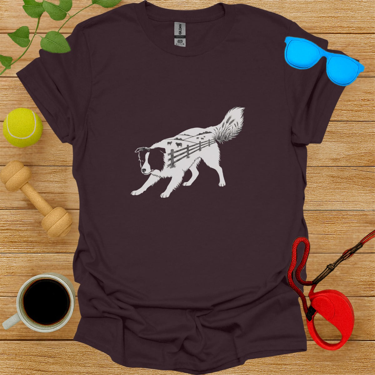 Unique Dog Graphic Tee with Nature-Inspired Design