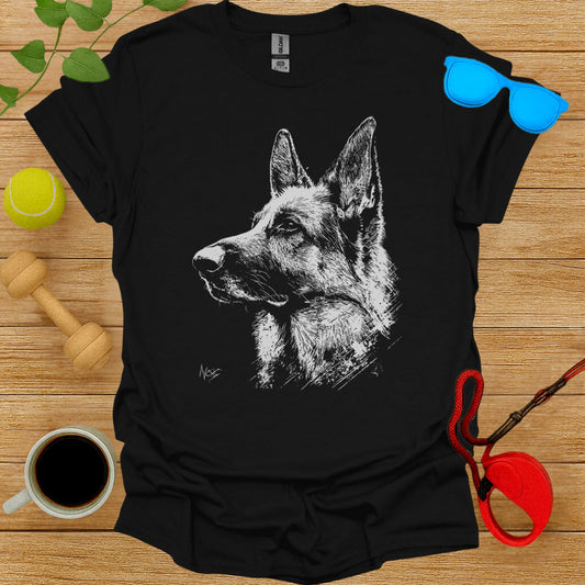 German Shepherd Dog Graphic Design T-Shirt