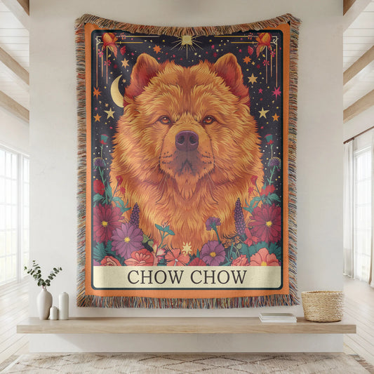 Chow Chow Tarot Card Woven Blanket-Critter Lane