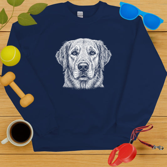 Golden Retriever Print on Navy Blue Sweatshirt Product