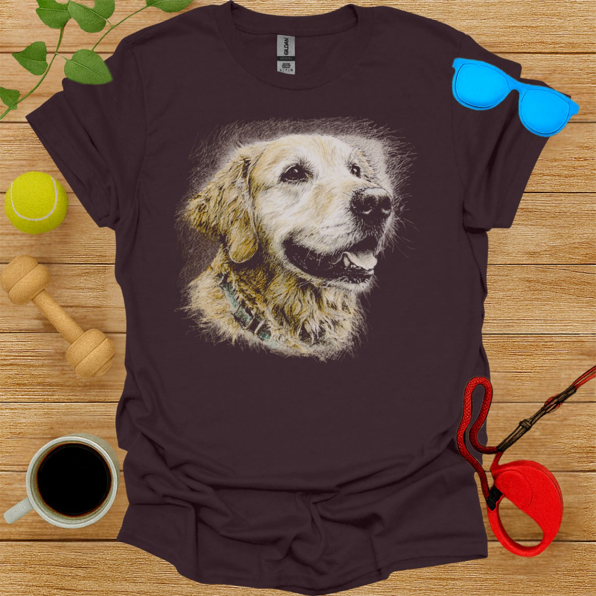 Golden Retriever Dog Illustration T-Shirt