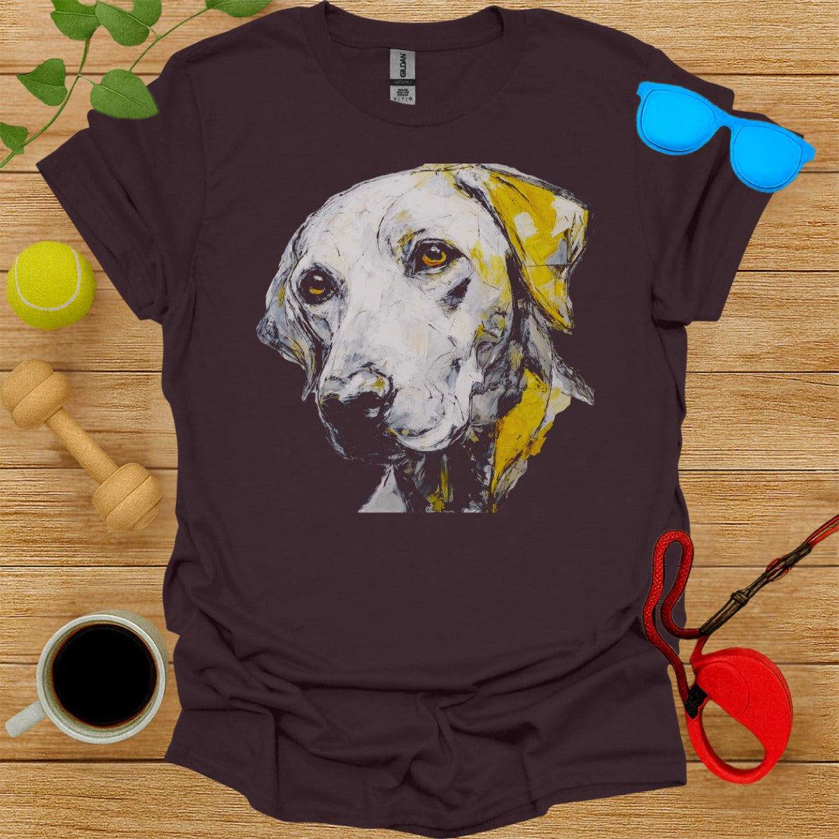 Artistic Dog Portrait Design on Shirt Apparel